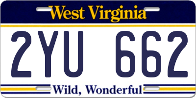 WV license plate 2YU662