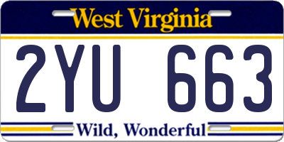 WV license plate 2YU663