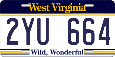 WV license plate 2YU664