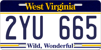 WV license plate 2YU665
