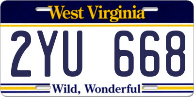 WV license plate 2YU668