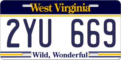 WV license plate 2YU669