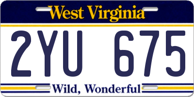 WV license plate 2YU675