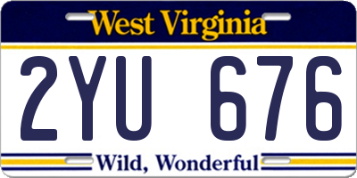 WV license plate 2YU676