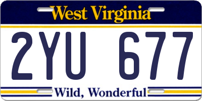 WV license plate 2YU677