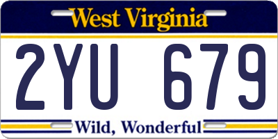 WV license plate 2YU679