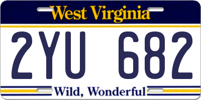 WV license plate 2YU682