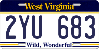 WV license plate 2YU683