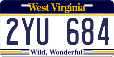 WV license plate 2YU684
