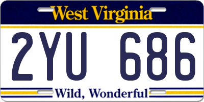 WV license plate 2YU686