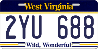 WV license plate 2YU688