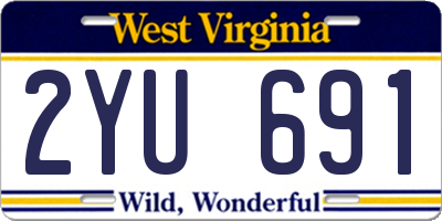 WV license plate 2YU691