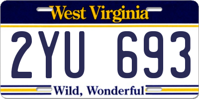 WV license plate 2YU693