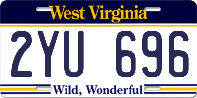 WV license plate 2YU696