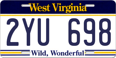 WV license plate 2YU698