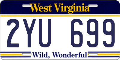 WV license plate 2YU699