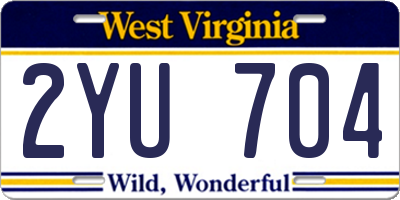 WV license plate 2YU704