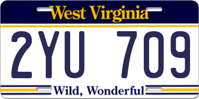 WV license plate 2YU709