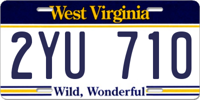 WV license plate 2YU710