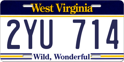 WV license plate 2YU714