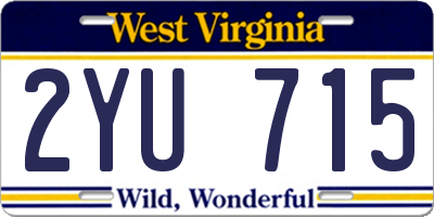 WV license plate 2YU715