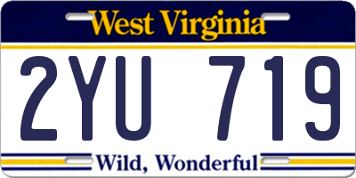 WV license plate 2YU719
