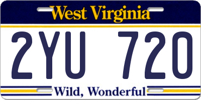 WV license plate 2YU720