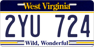 WV license plate 2YU724