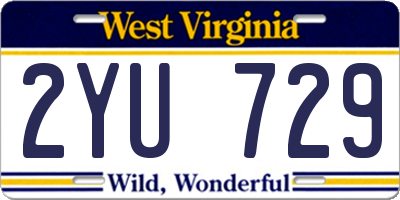 WV license plate 2YU729