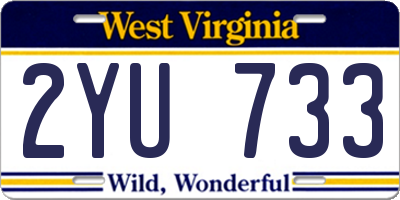 WV license plate 2YU733