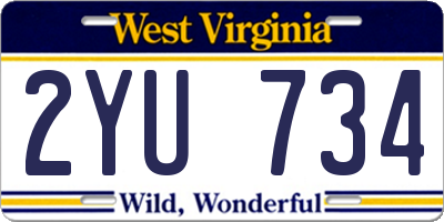 WV license plate 2YU734