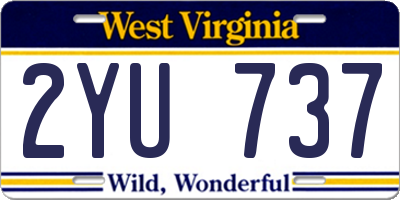 WV license plate 2YU737