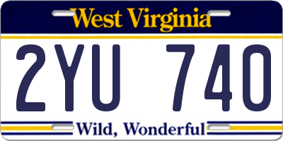 WV license plate 2YU740