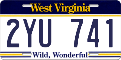 WV license plate 2YU741