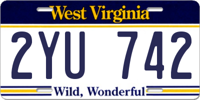 WV license plate 2YU742