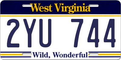 WV license plate 2YU744