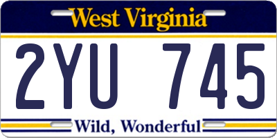 WV license plate 2YU745