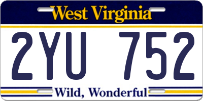 WV license plate 2YU752