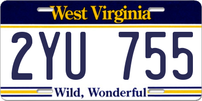 WV license plate 2YU755