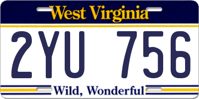 WV license plate 2YU756