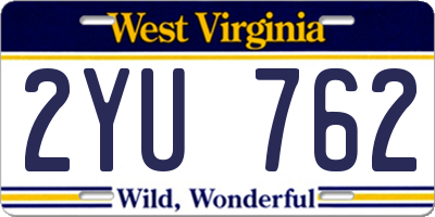 WV license plate 2YU762