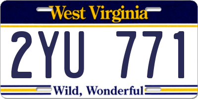 WV license plate 2YU771
