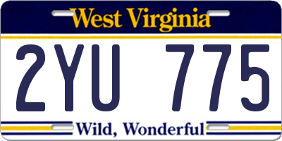 WV license plate 2YU775