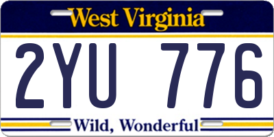 WV license plate 2YU776