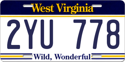 WV license plate 2YU778