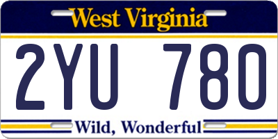 WV license plate 2YU780