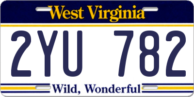 WV license plate 2YU782