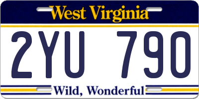WV license plate 2YU790