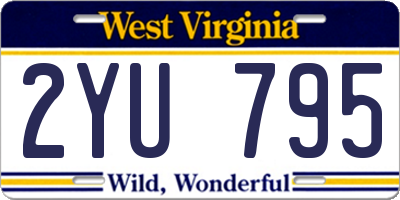WV license plate 2YU795
