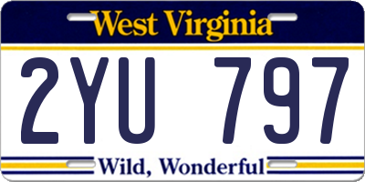 WV license plate 2YU797